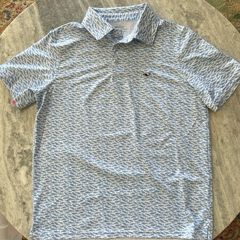 Vineyard Vines Boys On The Go Sankaty Polo. Size Large